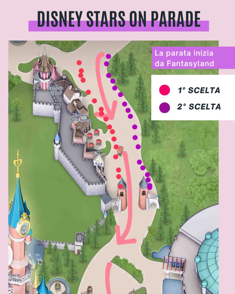 migliori postazioni per la parata a Disneyland Paris